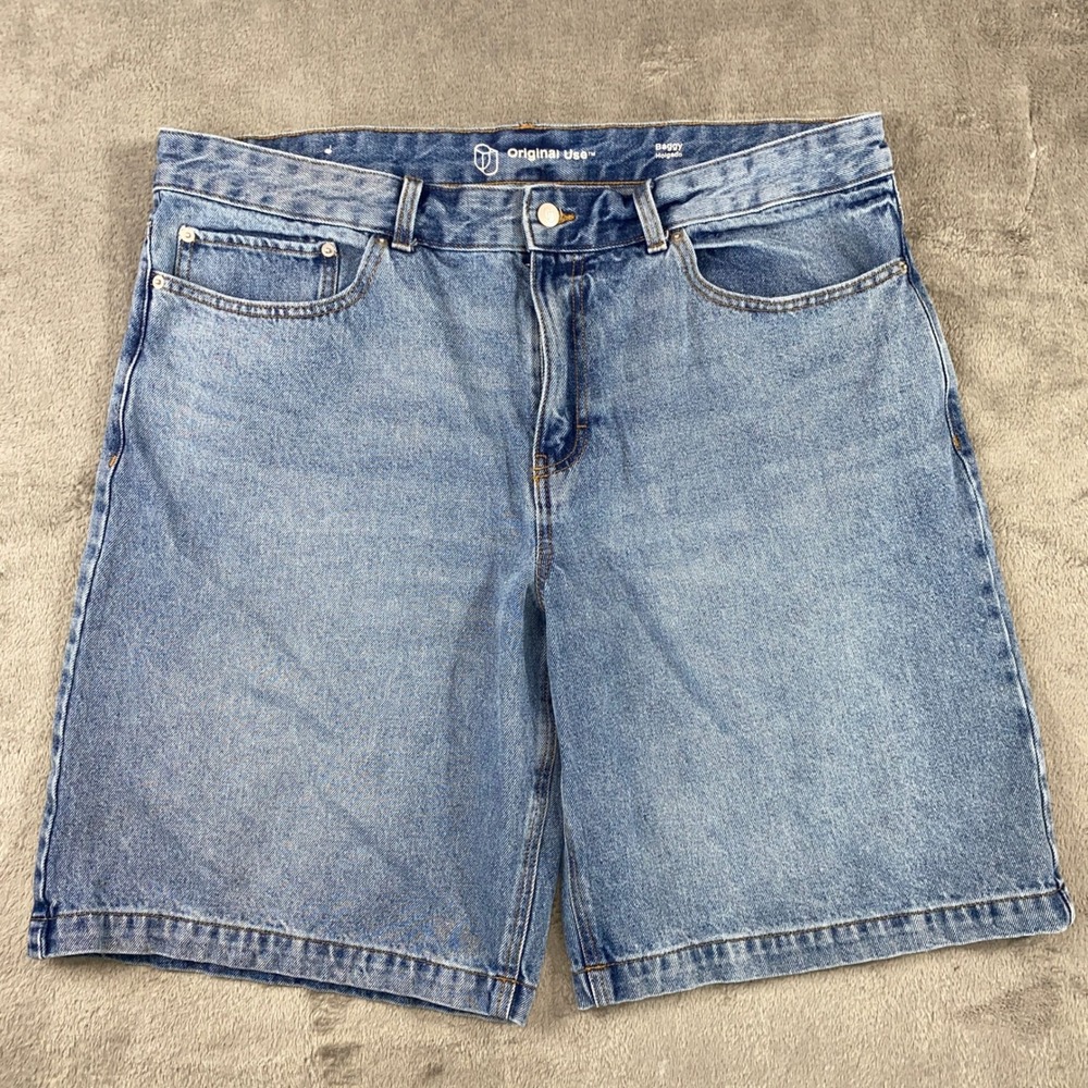 Original Use Baggy Jean Shorts Men 40 Denim Blue Holgado Skater Y2k Grunge Jorts
